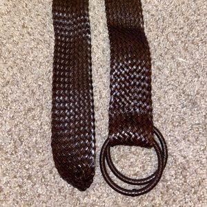 Women’s brown thick braided belt